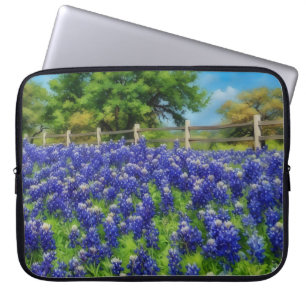 Texas Bluebonnets Blue Flowers Art Laptop Cover
