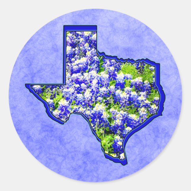 TEXAS BLUEBONNETS CLASSIC ROUND STICKER (Front)