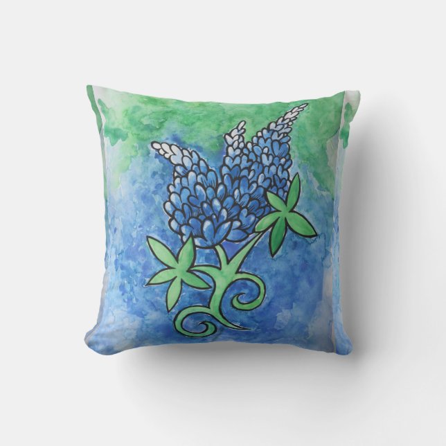 Texas Bluebonnets Cushion (Front)