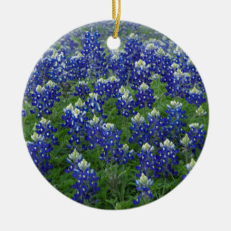 Texas Bluebonnets Field Photo Ceramic Tree Decoration