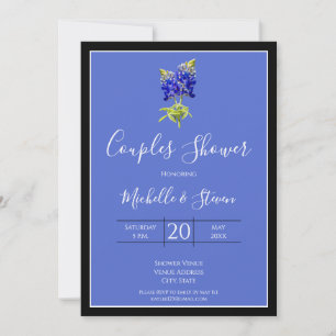 Texas Bluebonnets on Blue, Spring Wedding, Couples Invitation