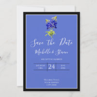 Texas Bluebonnets on Blue Spring Wedding Save Date