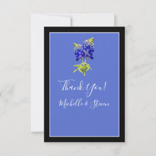 Texas Bluebonnets on Blue, Spring Wedding Thank You Card