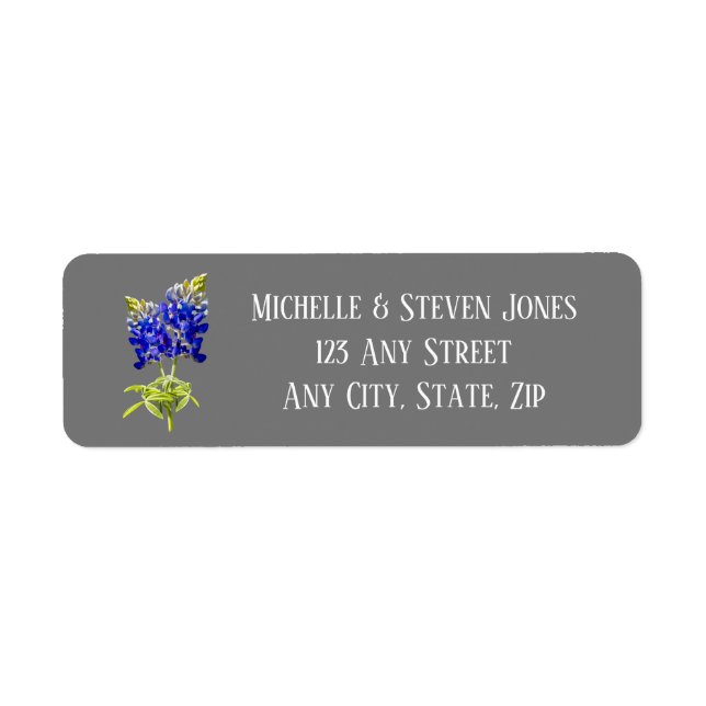 Texas Bluebonnets on Dark Grey, Spring Wedding (Front)