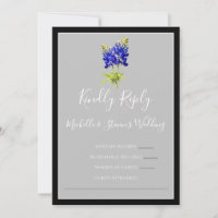 Texas Bluebonnets on Light Grey, Spring RSVP