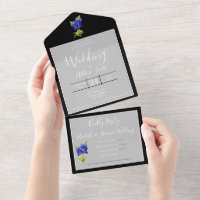 Texas Bluebonnets on Light Grey, Spring Wedding