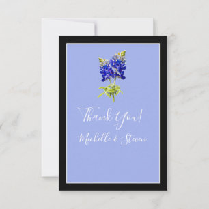 Texas Bluebonnets on Slate Blue, Spring Wedding Thank You Card