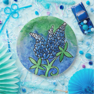 Texas Bluebonnets  Paper Plate
