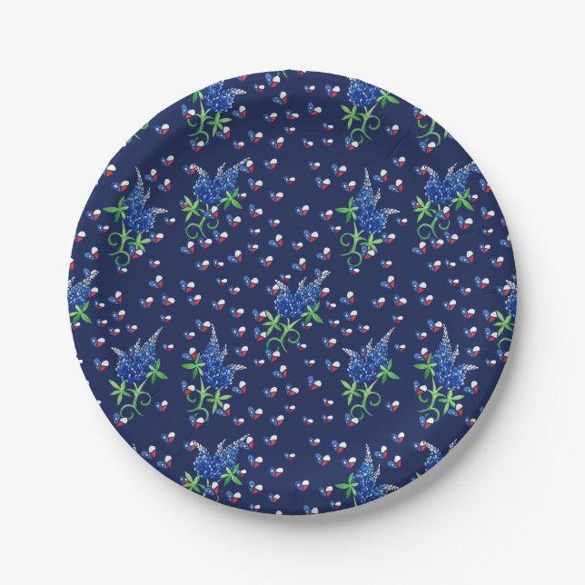 Texas Bluebonnets Texan Lone star state Paper Plate (Front)