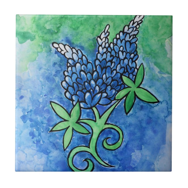 Texas Bluebonnets Tile (Front)