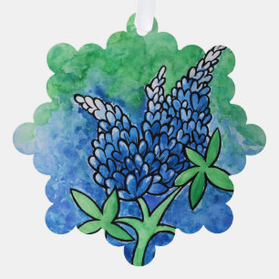 Texas Bluebonnets Tree Decoration Card