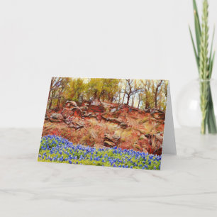 Texas Bluebonnets Wildflowers Art Note Card