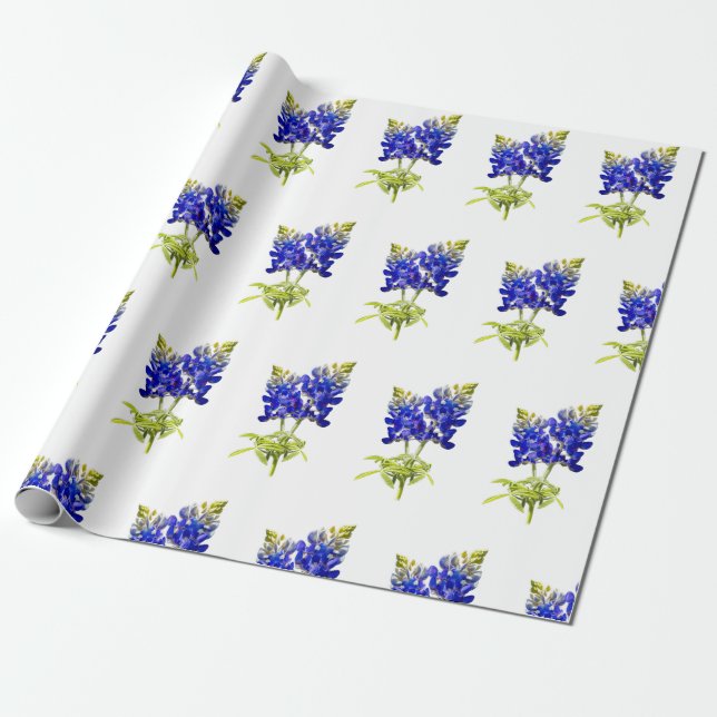 Texas Bluebonnets, Wrapping Paper (Unrolled)