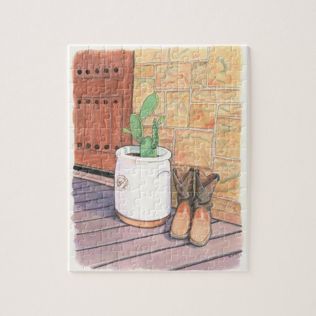 Texas Boots & Cactus Porch Puzzle (Vertical)