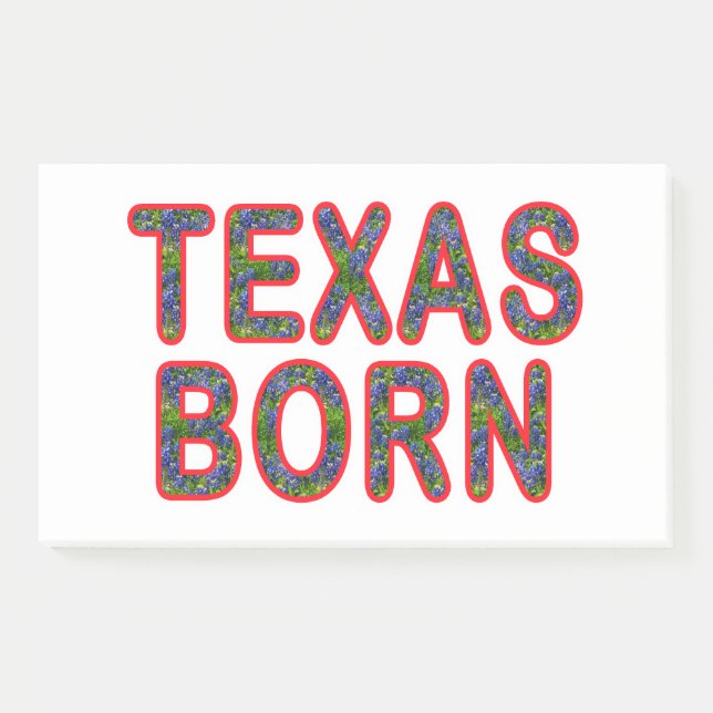 Texas Born Bluebonnet Post-it Notes (Front)