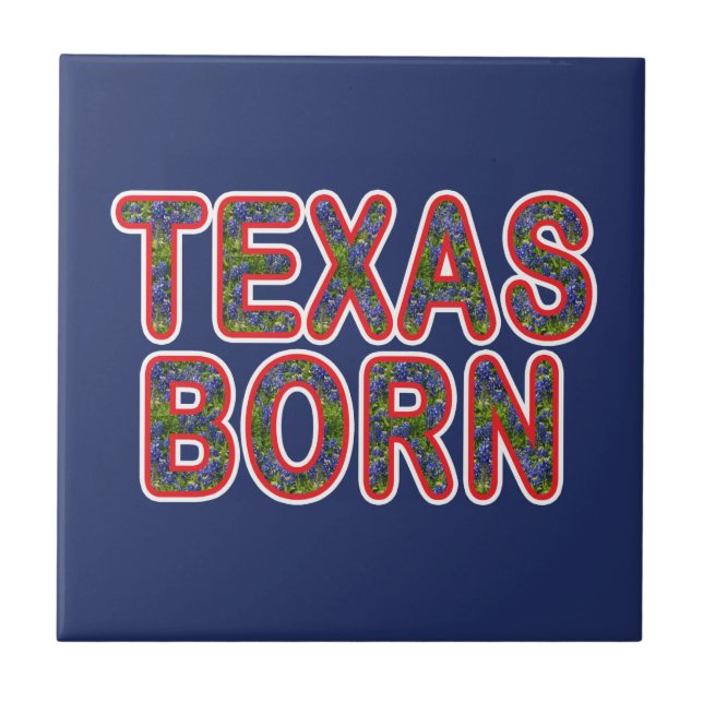 Texas Born Bluebonnet Tile (Front)
