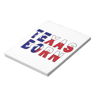 Texas Born Flag Notepad