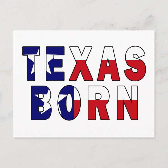 Texas Born Flag Postcard (Front)