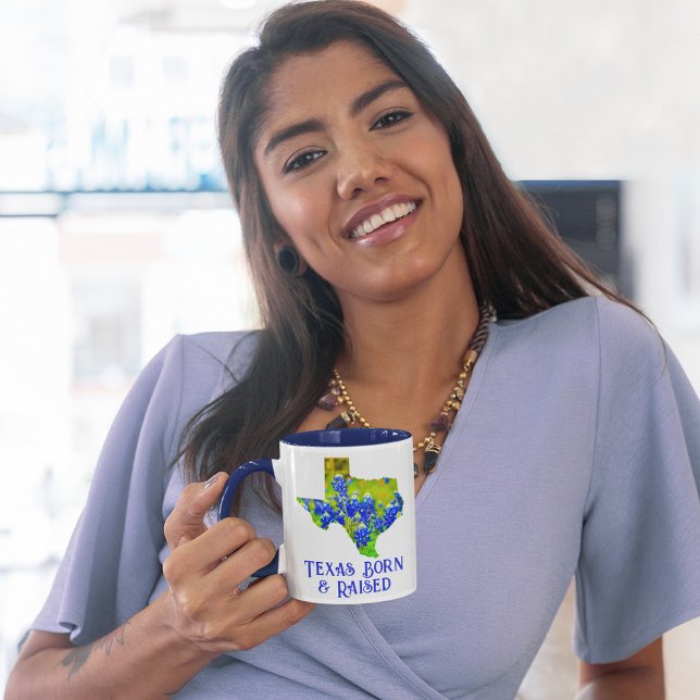 Texas Born & Raised Bluebonnets State of Texas Mug (Creator Uploaded)