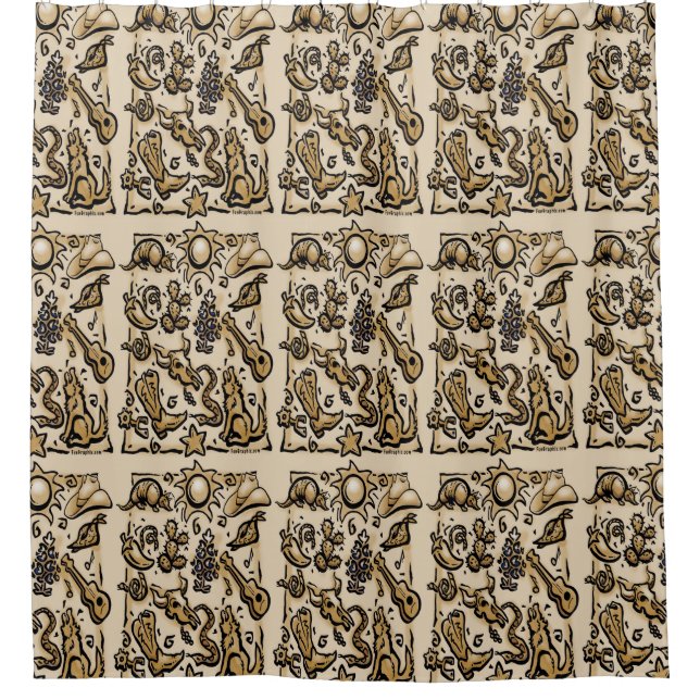 Texas Brands Shower Curtain (Front)