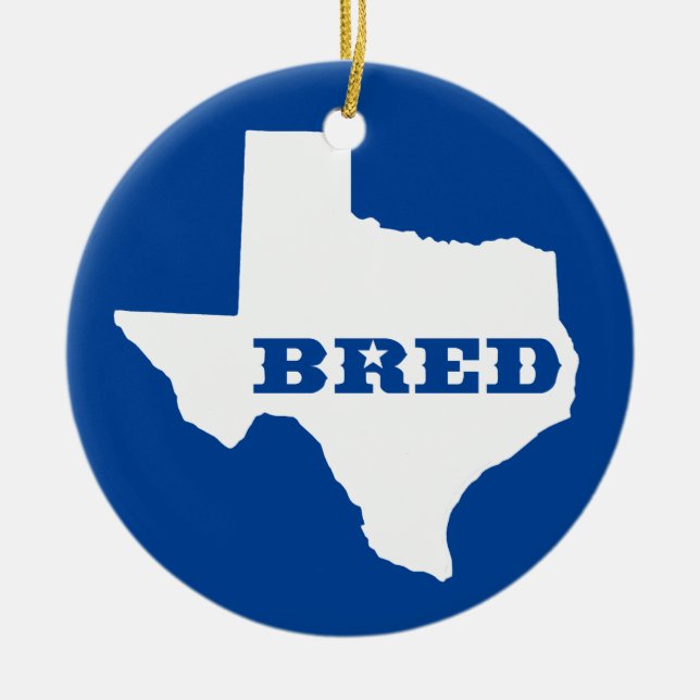 Texas Bred Ceramic Tree Decoration (Front)