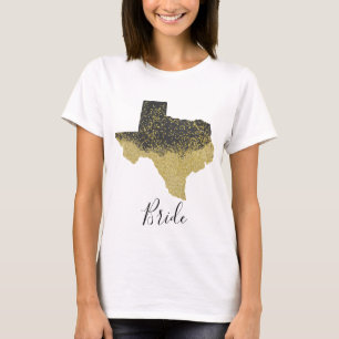 Texas Bride Black and Gold Image T-Shirt