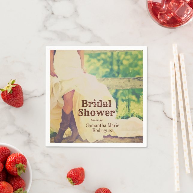 Texas Bride in Boots Bridal Shower Napkins (Insitu)
