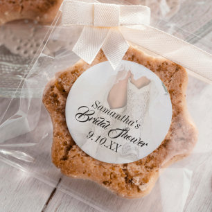 Texas Bride in Rhinestone Boots Bridal Shower Classic Round Sticker