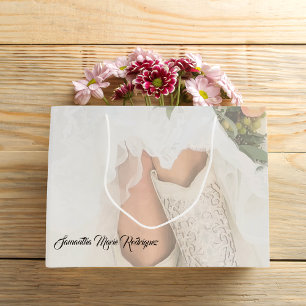 Texas Bride in Rhinestone Boots Bridal Shower Large Gift Bag