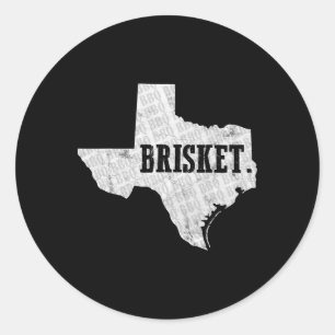 Texas Brisket Bbq And Pitmaster Tee  Classic Round Sticker