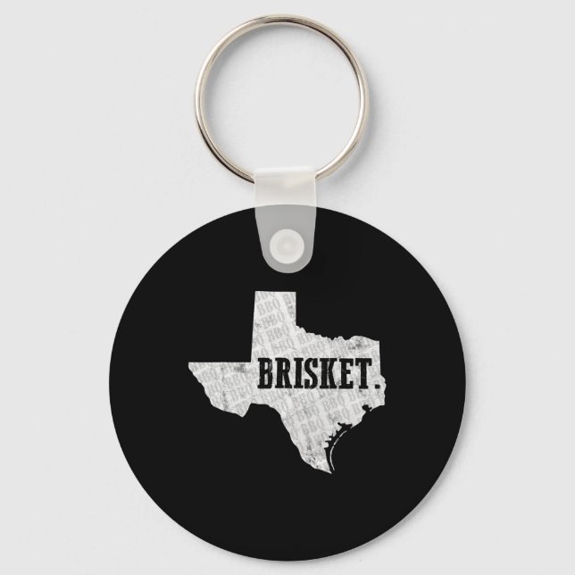 Texas Brisket Bbq And Pitmaster Tee  Key Ring (Front)
