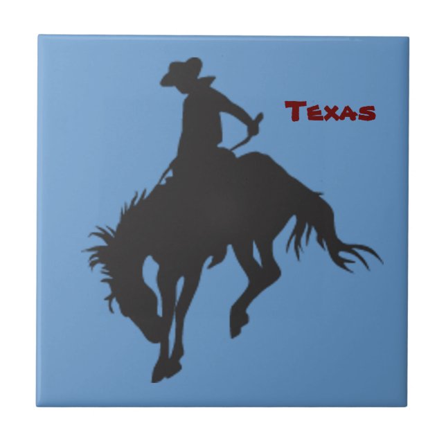 Texas Bucking Horse Tile (Front)