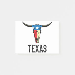 Texas Bull Longhorn Skull Texan Flag Post-it Notes