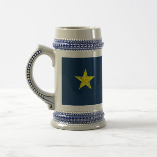 Texas, Burnet Star Historical Flag, Distressed Beer Stein