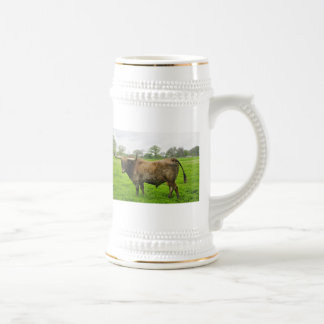Texas Burnt Orange Longhorn Steer Beer Stein