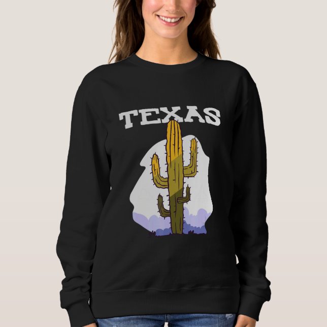 Texas Cactus Retro Country Sweatshirt (Front)