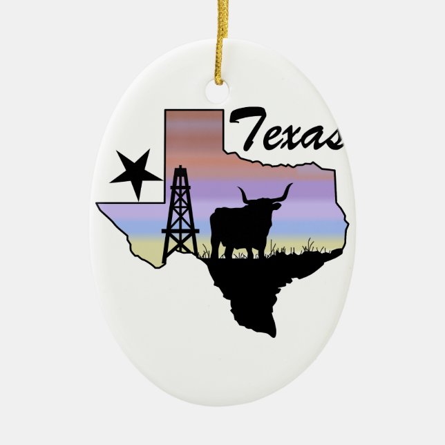 Texas Ceramic Tree Decoration (Front)