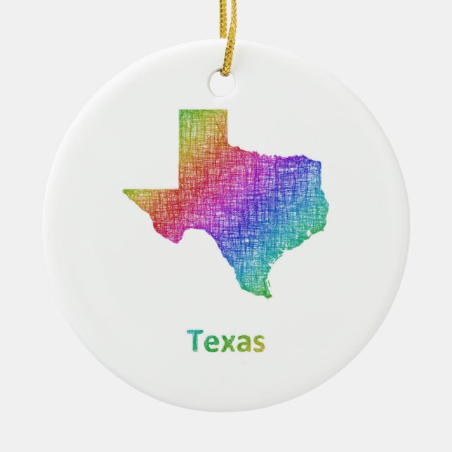 Texas Ceramic Tree Decoration (Front)