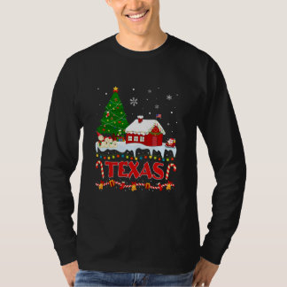 Texas Christmas Tree Light Pyjama State of Texas T-Shirt