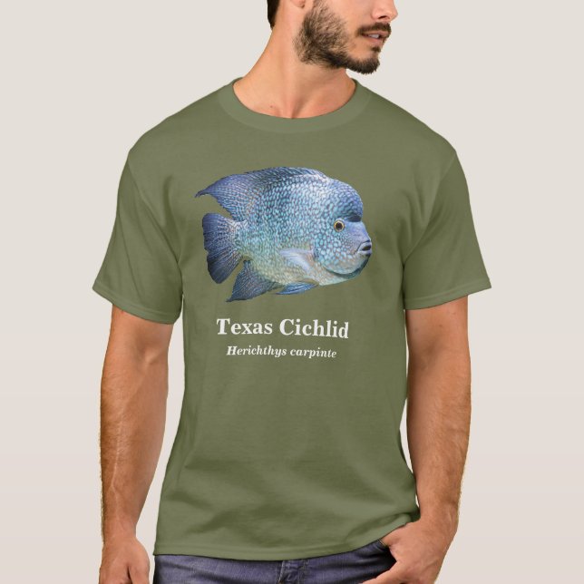 Texas Cichlid , Herichthys carpintis T-Shirt (Front)