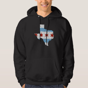 Texas City Chicago Flag Grunge Traveling South Sid Hoodie