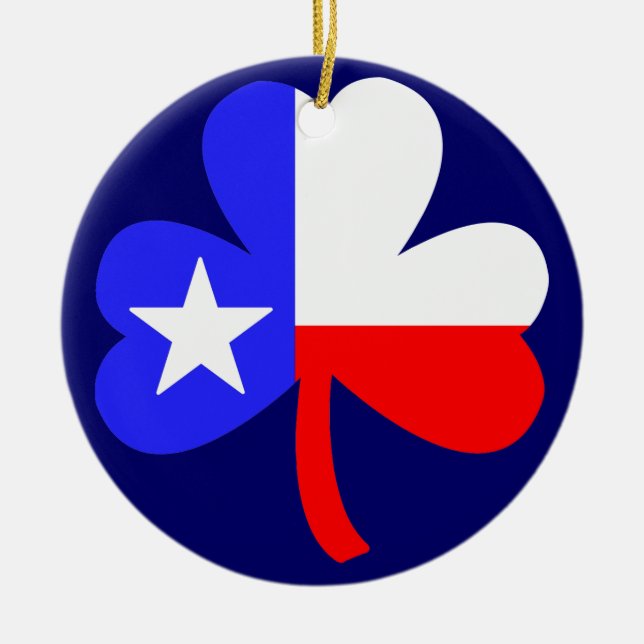 Texas Clover Ceramic Tree Decoration (Front)