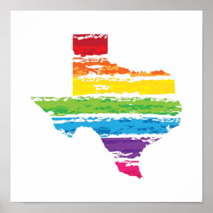 texas colour strokes poster