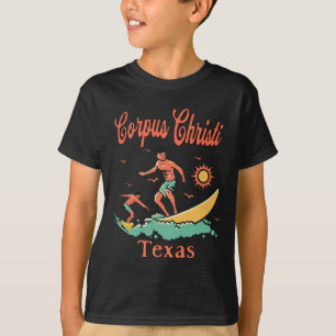 Texas Corpus Christi Tx Surfer Surfing Fishing Pie T-Shirt