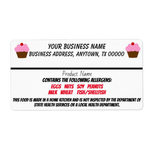 Texas Cottage Food Law labels home business