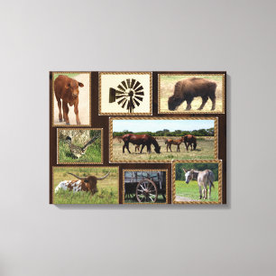 Texas Country Collage Canvas Print