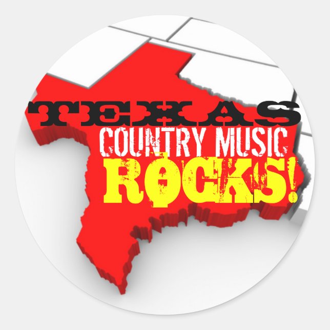 Texas Country Music Rocks Stickers (Front)