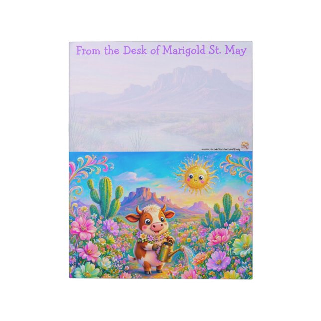 Texas Cow Pollinator Garden Notepad (Rotated)