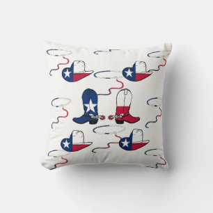 Texas Cowboy Boots And Hats on ANY COLOR Cushion
