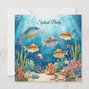 Texas Cowboy Fish Party Invitation